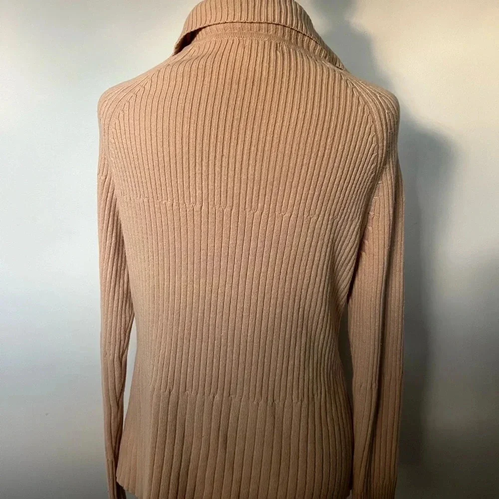 Vintage Ribbed Zip-Up Cardigan Jacket by Evie (XL) - Picture 2 of 4